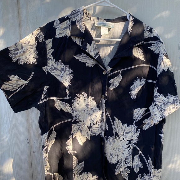 Pineapple Moon Women’s Vintage 100% Silk button down shirt size XL - Picture 4 of 8